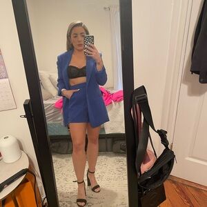 Stylish Blue Blazer and Shorts Set
